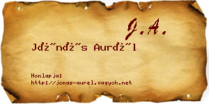 Jónás Aurél névjegykártya